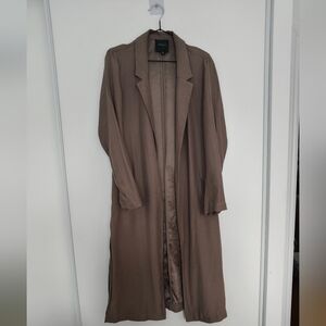 Dynamite Chocolate Brown Long Blazer